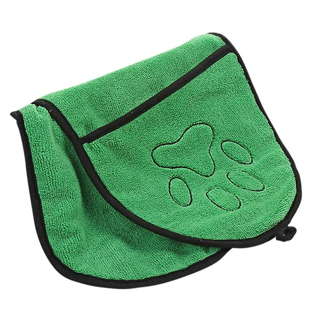 Yhmxh Paños de algodón para secar perros, toallas de microfibra superabsorbentes para el baño de perros y gatos, guantes de limpieza de gamuza para cachorros, toallas de mano lavables a máquina.