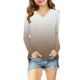 thumbnail image 6 of zbxnLI Girls V Neck Long Sleeve Shirts Teen Girls Gradient Graphic T-Shirts Casual Loose Basic Tees, 6 of 8