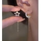 thumbnail image 1 of Pendientes de plata de ley 925 con diamantes brillantes, cadena de borla de cristal, pendientes colgantes para mujeres, adolescentes y niñas (estrella y luna), 1 of 5
