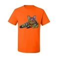thumbnail image 3 of First We Still Your Heart Then Your Bed | Funny Neon Colorful Cat | Dean Russo Art Animal Lover Men's T-Shirt, Orange, X-Large, 3 of 6