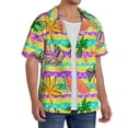 thumbnail image 4 of Fotbe Multicolored Tropical print Short Sleeve Button Down Shirts for Men Casual Summer Beach Wrinkle Free Shirt-XX-Large, 4 of 7