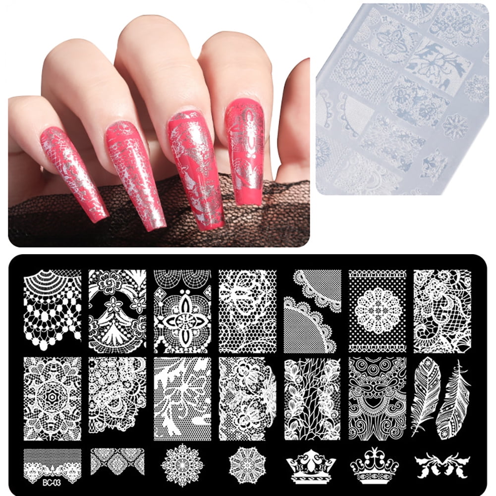 Uposao Nail Stamps Template Manicure Stamp Template Stamping Stencil ...
