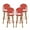 Red/Bamboo Finish, variant on Cotterell Outdoor French Wicker and Aluminum 29.5 Inch Barstools, Set of 4, Navy Blue and Bamboo Finish