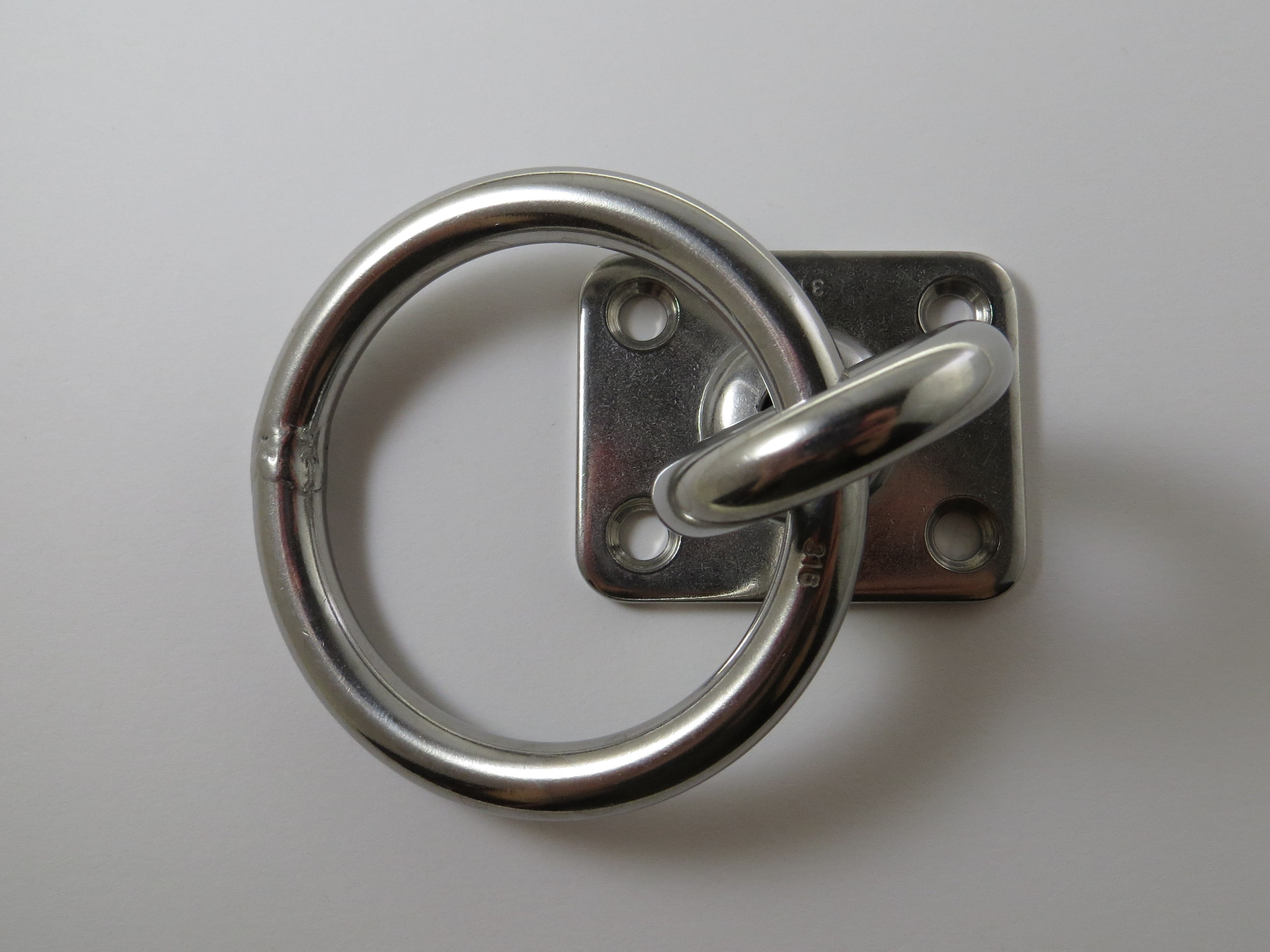 Stainless Steel 316 Square Pad Swivel Eye with Ring 5/16" 8mm Marine