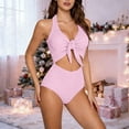thumbnail image 4 of Maillots de Bain une Pièce pour Femmes 2026 Mode Licou à Nouer devant Monokini à Découpes, 4 of 8