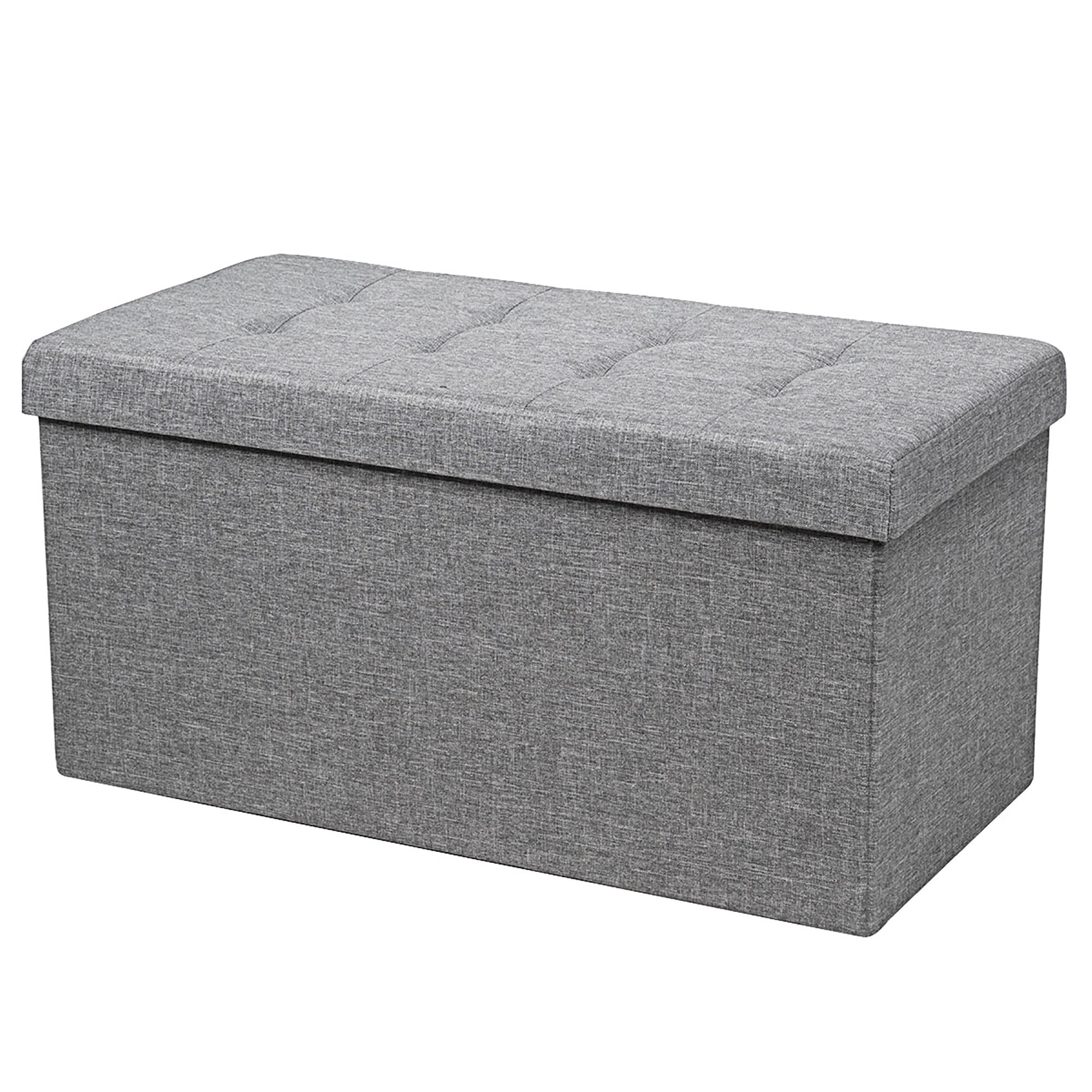 Folding Bench Upholstered Stool Storage Box Seat Stool Sitting Resting A Foot Rest 