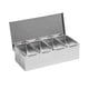 thumbnail image 4 of Organizador de condimentos de acero inoxidable Contenedores de almacenamiento de barra de condimentos para 4 cuadrículas, 4 of 9