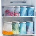 thumbnail image 3 of AMERTEER [Sacs Alimentaires en Silicone Réutilisables] 3 Pcs Sacs de Rangement Alimentaires en Silicone Réutilisables - Étanches, Refermables, Format Gallon, Compatibles Congélateur - Organisation de Cuisine, 3 of 6