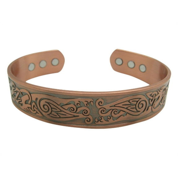 Men's 8 Inch Solid Copper Magnetic Cuff Bracelet CBM355- 5/8 Of An Inch Wide.
