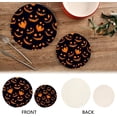 thumbnail image 4 of GZHJMY 2PCS Pumpkin Devil Face on Halloween Night Trivets Pot Holders Set and Placemats Set, Hot Pads, Table Mats for Cooking and Baking, Cotton Braided Hot Pads, 7.09"+9.45", 4 of 7