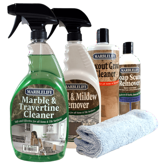 MARBLELIFE Marble & Travertine - Clean, Fresh Kitchen & Bathroom Care Kit