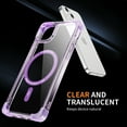thumbnail image 4 of Four Corners Air Cushion Anti Drop Cell Phone Case for iPhone 14 Translucent Magnetic[Compatible With Magsafe] Air Cushion Frame Protective Phone Case for iPhone 14, Purple, 4 of 8
