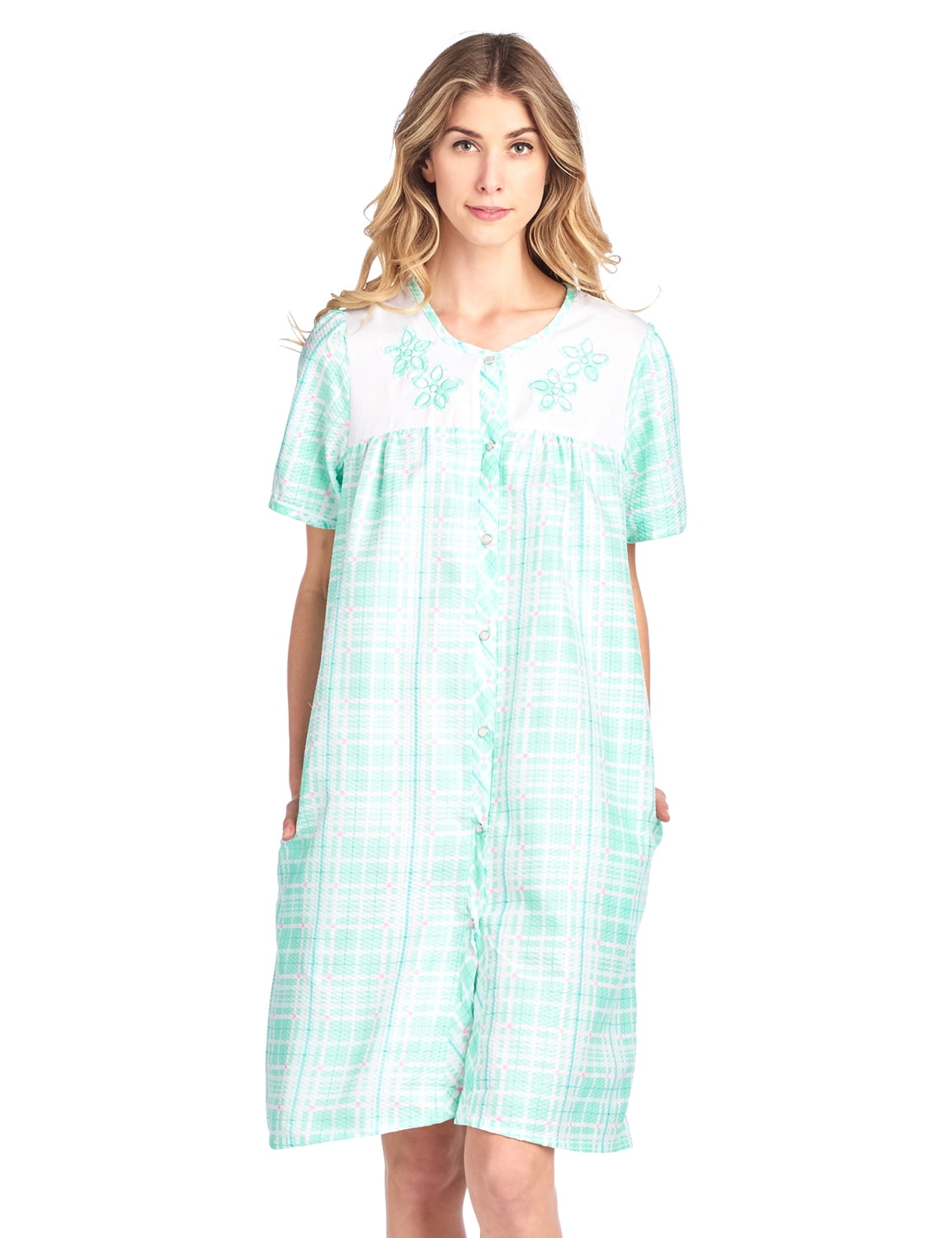 Casual Nights Casual Nights Women's Short Sleeve SnapFront Lounger