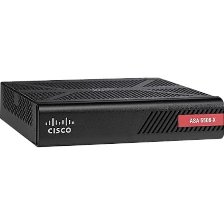 Cisco ASA5506-K9 Cisco ASA 5506-X Network Security Firewall Appliance - 8 Port - 10/100/1000Base-T Gigabit Ethernet - AES, 3DES - USB - 8 x RJ-45 - Manageable - Power Supply - Desktop,