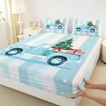 thumbnail image 3 of jejeloiu Happy New Year Bed Sheets,Girl Christmas Gift King Sheets,Green Xtmas Tree Sheet Set For Child,Ultra Soft Home Decor,4pcs, 3 of 7