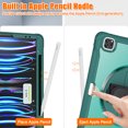 thumbnail image 6 of Dteck Case for iPad Pro 12.9-inch 3rd/4th/5th/6th Generation (2018/2020/2021/2022),Military Grade Shockproof Silicone Cover 360° Rotatable Stand- Shoulder Strap- Handle- Pencil Holder,Darkgreen, 6 of 8