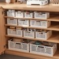 thumbnail image 4 of Cesta de almacenamiento de plástico plegable, cesta de almacenamiento de escritorio, caja de almacenamiento de refrigerio creativa, cesta de almacenamiento superpuesta para refrigerador de, 4 of 5