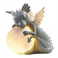thumbnail image 4 of Resina dinosaurio forma meditación escultura jardín al aire libre dragón meditated estatua, 4 of 7