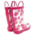 thumbnail image 3 of Hudson Baby Infant Girl Rain Boots, Pink Roses, 7 Toddler, 3 of 3