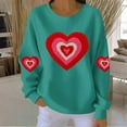 thumbnail image 3 of Yuyuzo Chandails en Molleton pour Femmes Saint-Valentin T-Shirts Graphiques Hauts Décontractés Manches Longues Col Rond Mode Chandail, 3 of 5