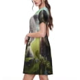 thumbnail image 2 of Easygdp Daisy Koala para Vestido Transpirable de Mujer, Vestido Suelto de Manga Corta con Pliegues y Bolsillos para el Verano, 2 of 6