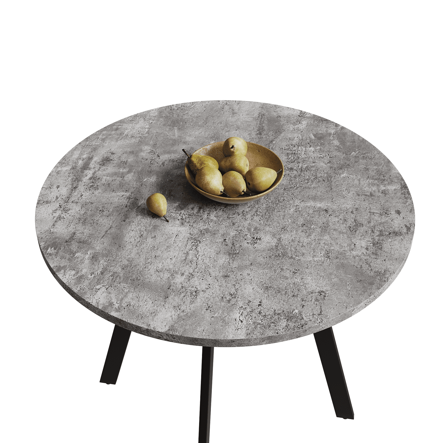 MOONMISS Modern Round Kitchen Dining Table,33.5 Inch Small Space Table with Gray Cement Texture Top,Mid-Century Leisure Coffee Table for Dining Room,Apartment & Office