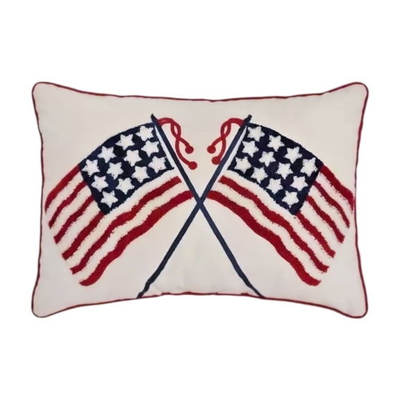 Homellea 4th of July Decorative Pillows, 15" Patriotic American Flag Throw Pillows, Soft Cozy Star Stripe Cushions for Independence Day Memorial Day Sofa Couch Lounge Home Decor