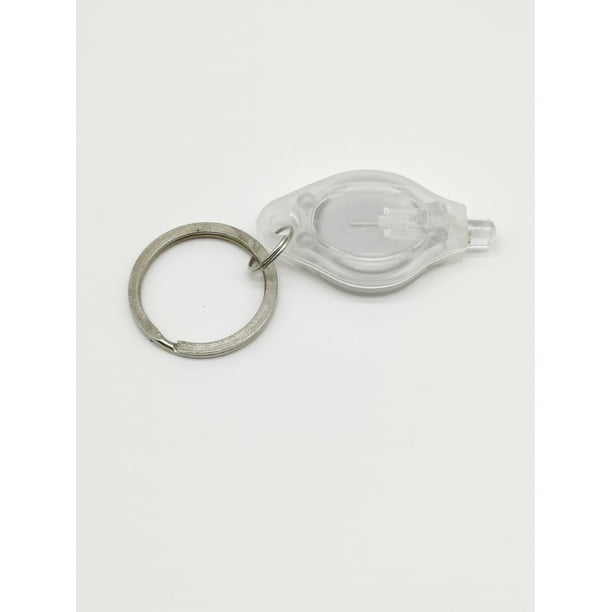 Mini llavero con colgante de diamante LED, luz violeta, lámpara de llave, iluminación, luz blanca, linterna de plástico