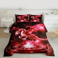 thumbnail image 2 of Homewish Magic Animal Dragon Bedding Comforter Set,Retro Western Fantasy Twin Comforter Sets,Black Red Bedding Set For Kids,Breathable Home Decor Reversible,2-Piece, 2 of 8