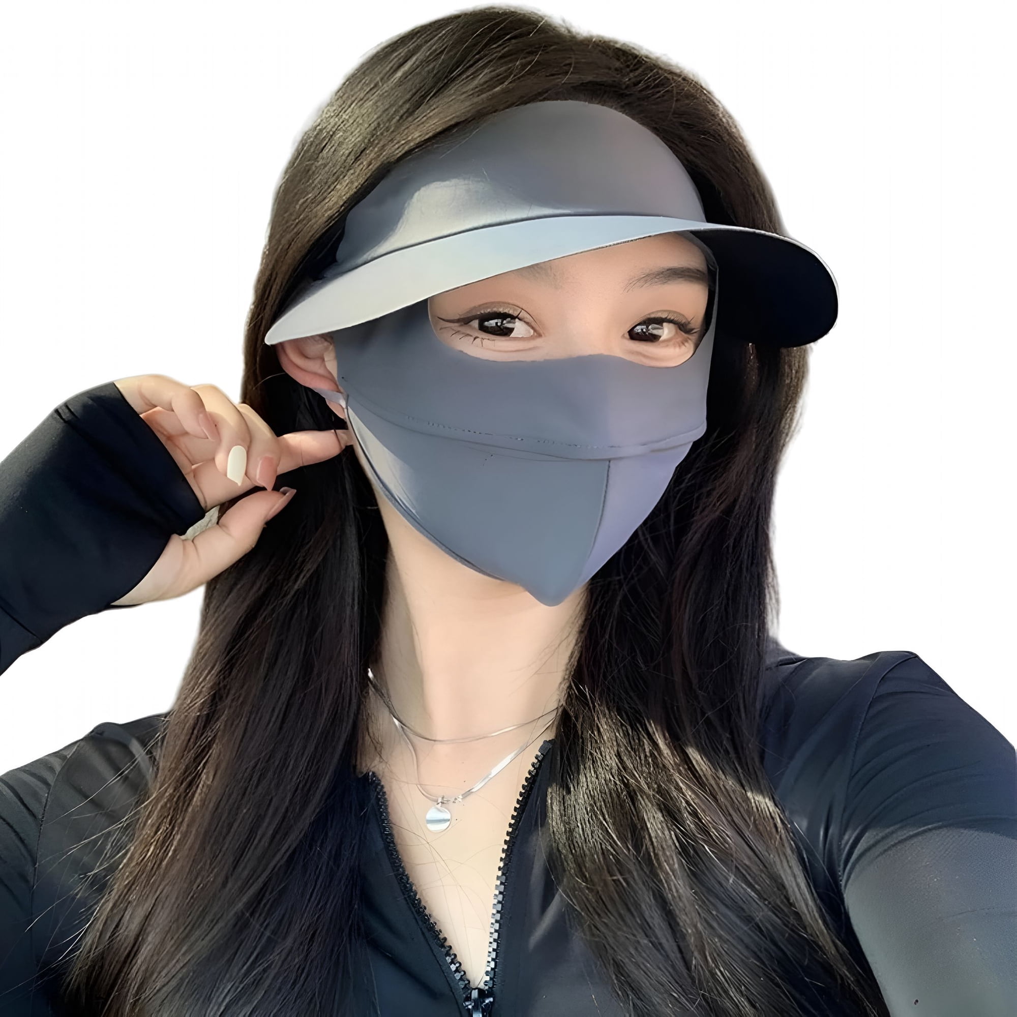 TELOLY UPF 50+ UV Protection Face Mask, Ice Silk Breathable Full-Face Sun Protection Mask for Summer, Outdoor Eye Protection Hat