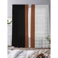 thumbnail image 3 of Sheer Curtains 108 Inches Long, Contemporary Striped Boho Art Light Filtering Window Curtains for Living Room/Bedroom, Black Brown Rod Pocket Voile Sheer Curtain Drapes, 52"W x 108"L, 2 Panels, 3 of 9