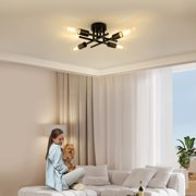 DONGPAI Modern Sputnik Chandelier Ceiling Light Fixtures, 4-Lights Industrial Dining Room Light Fixture Semi Flush Mount Ceiling Light for Kitchen Bathroom Living Room Bedroom Hallway