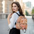 thumbnail image 6 of FORMRS Mini Backpack Purse for Women Quilted Travel Daypack Casual Shoulder Bag, Abstract Orange Flowers, 6 of 7