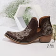 thumbnail image 6 of Crunowin Women's Ankle Boots, Embroidered Fall Chunky Mid Heel Trendy Shoes Coffee 8.5, 6 of 10