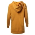 thumbnail image 3 of A2Y Women's Relax Fit Long Sleeve Kangaroo Pockets Asymmetric Hoodie Sweatshirts Ash Mustard L, 3 of 6