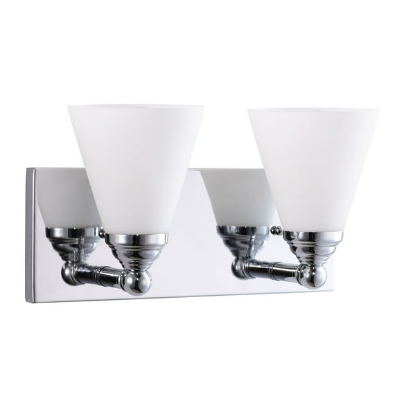 Sunlite Vanity Light Fixture, Frosted Glass Shade, Medium Base (E26) Socket, Standard A19 (60W Max), Brushed Nickel