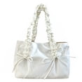 thumbnail image 1 of Bolso Bandolera Elegante Hugtrwg para Mujer Gran Capacidad Con Lazo Correa Plisada Color Sólido, 1 of 9