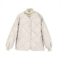 thumbnail image 1 of FAIWAD Lightweight Puffer Jacket for Womens Long Sleeve Solid Color Pockets Coat Winter Zipper Quilted Jacket, 1 of 6