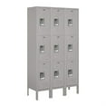 thumbnail image 2 of 12" Wide Triple Tier Standard Metal Locker - 3 Wide - 5 Feet High - 12 Inches Deep - Gray - Unassembled, 2 of 4