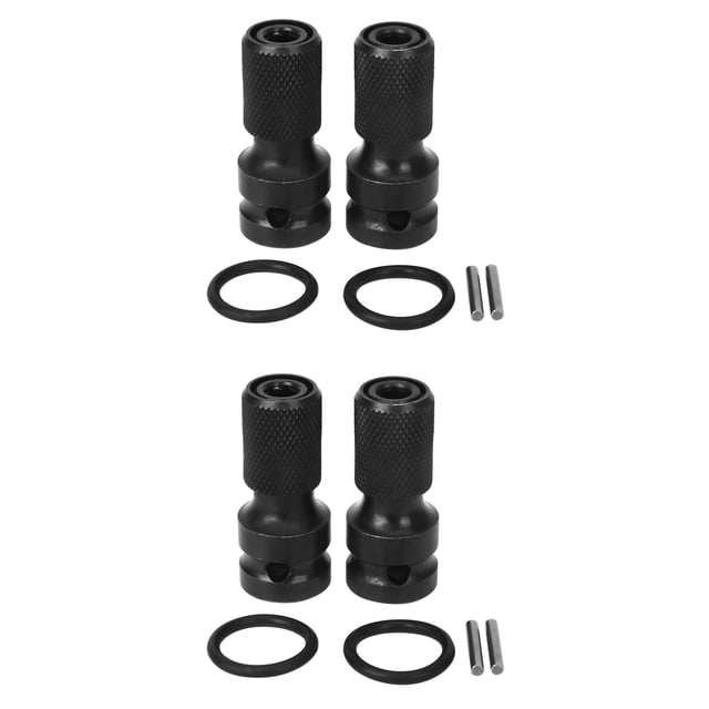 4 Paquetes de 1/2 Unidad Cuadrada Una 1/4 Adaptador de Enchufe de Vástago Hexagonal Convertidor de Mandril de Liberación Rápida para Llave de Trinquete de Impacto