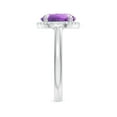 thumbnail image 3 of ANGARA Natural 3.2 Ct. Amethyst with Diamond Halo Ring in 14K White Gold for Women (Ring Size: 4), 3 of 9