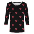 thumbnail image 4 of EnJoCho Valentines Day Tops for Girls Novelty Heart Graphic T Shirts 3/4 Sleeve Spring Tee Crew Neck Cute Blouses Youth Wear Clothing Apparel, 4 of 5