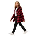 thumbnail image 2 of Tiijoy Girls Plaid Hooded Wool Blend Shacket Button-Down Shirt Jacket, Red, Sizes 4-13, 2 of 5