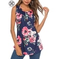 thumbnail image 6 of Luxtrada Plus Size Women Floral Tank Tops Summer Boho Top Vest Oversized Loose Sleeveless Tee Shirts Blouses S-2XL, 6 of 8