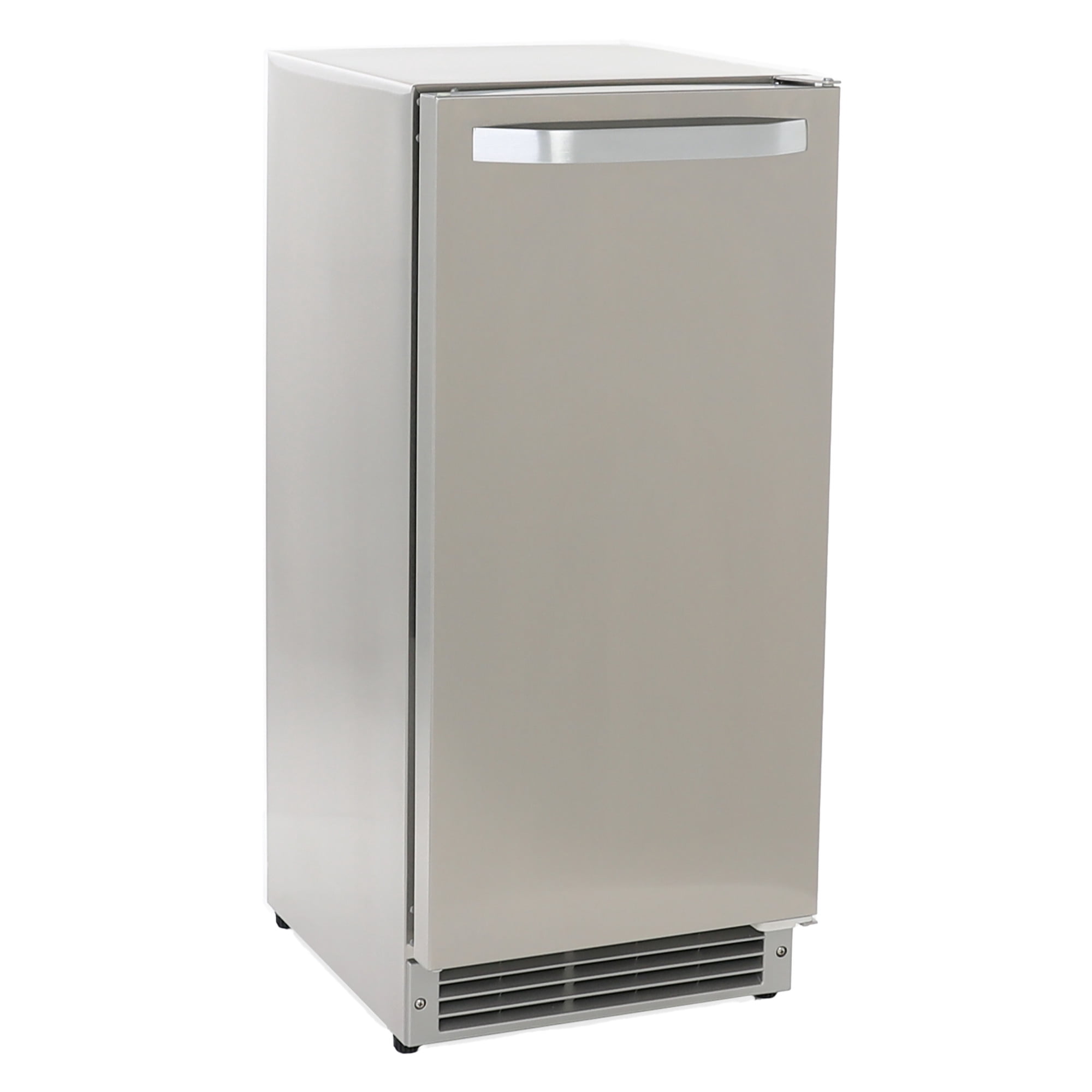 Maxx Ice Shallow Depth Outdoor Built-In Undercounter Ice Maker, 15", 25 lbs, Crescent Ice Cubes, 22 lb Ice Storage Bin, in Stainless Steel (MIM25CO)