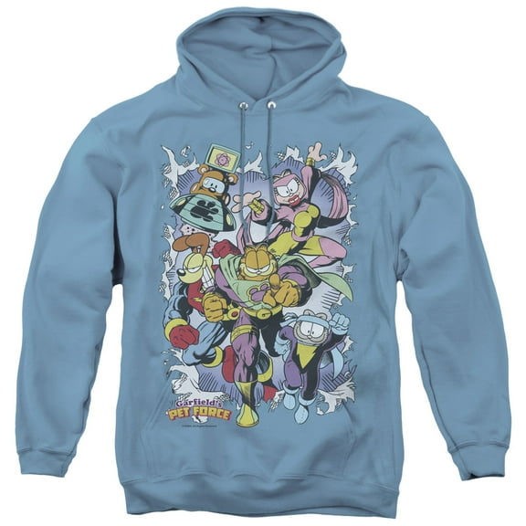 Garfield Ripped Adult Pullover Hoodie Sweatshirt Carolina Blue