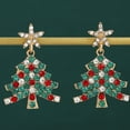 thumbnail image 2 of PuSpu Christmas Tree Earrings Holiday Earrings Christmas Gifts For Girlfriend Family Christmas Ornaments, 2 of 6