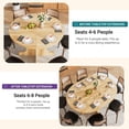 thumbnail image 4 of Blotout Extendable Round Dining Table, 43.3"-59" Expandable Oval Kitchen Table with Hidden Storage, Modern Wood Grain Pedestal Base, Dining Table for 4-8 People, 4 of 10