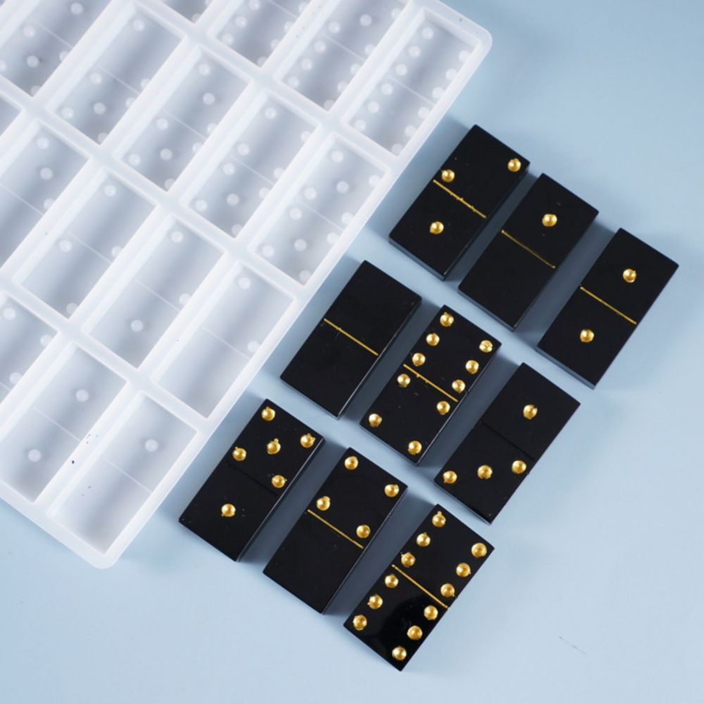 5pc DIY Dominoes Silicone Molds Resin Casting Molds for UV Resin Epoxy Resin Jewelry Making White 218x204x8mm Inner Diameter: 50x24x8mm