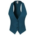 thumbnail image 3 of MixMatchy Women's Economy Dressy 3 Button Versatile Racerback Tuxedo Suit Vest Waistcoat, 3 of 5